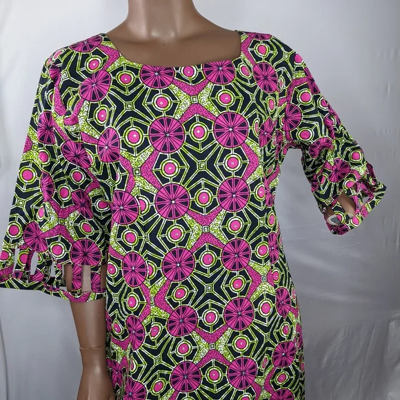 NWOT, AFRICAN PRINT DRESS SIZE 18. - Picture 15 of 15